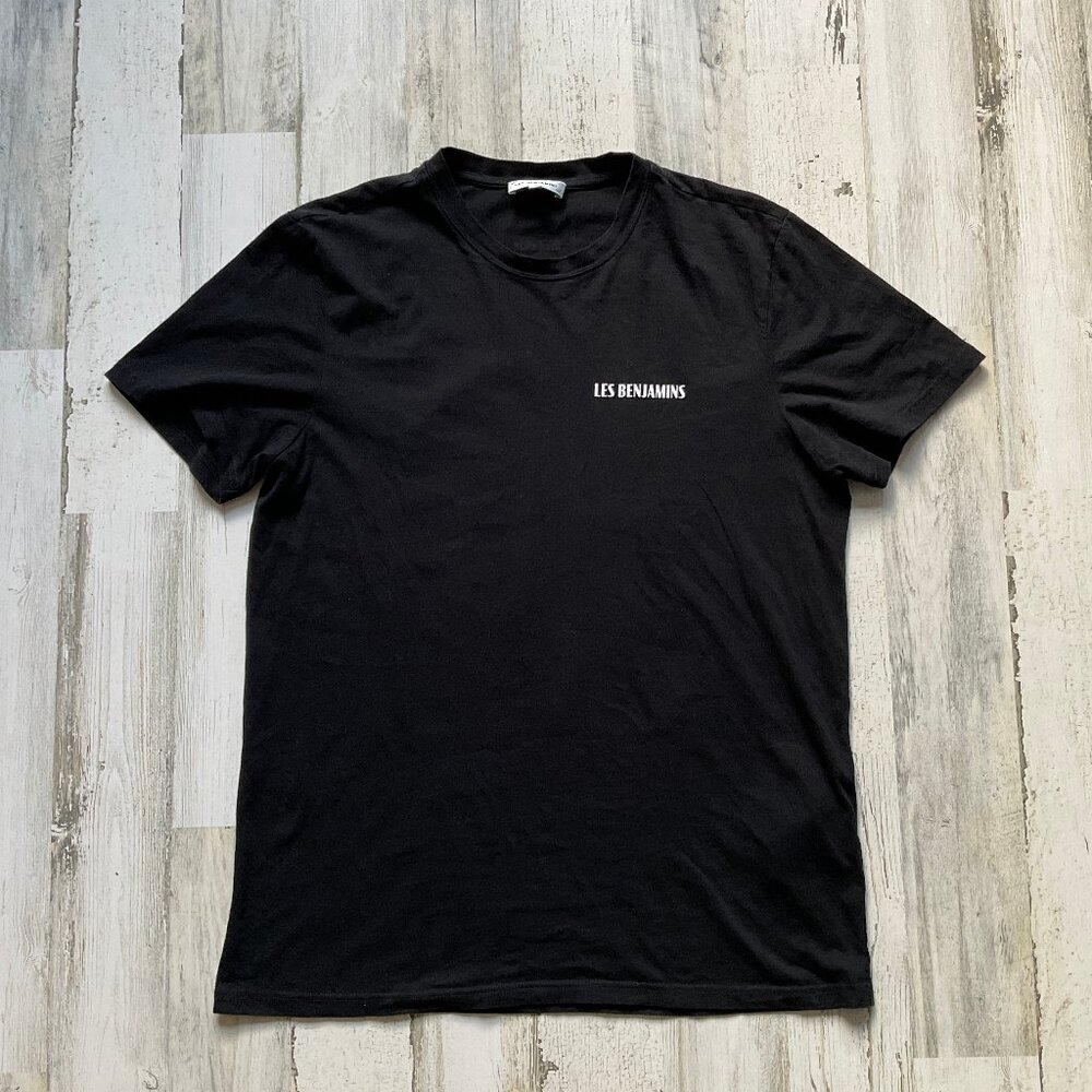 Les Benjamins Mens Size Large Short Sleeve Black Cotton Tee
